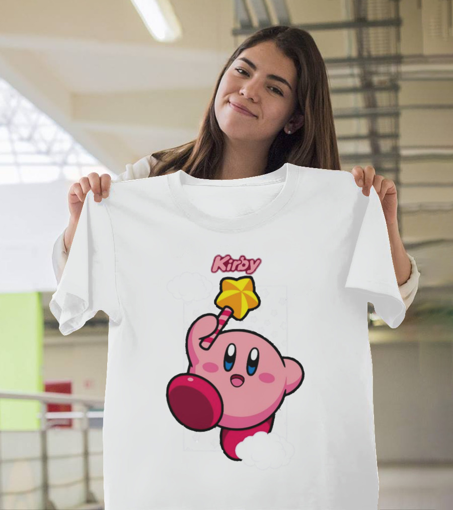 Kirby Main Character With Star Rod Gamestop Bioworld T-Shirt