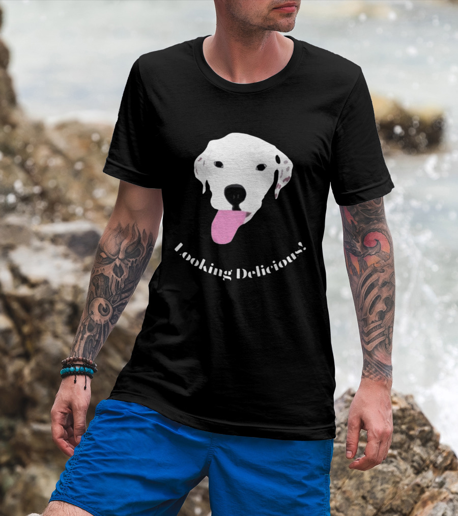 Looking Delicious Remi Dog Illustration With Pink Tongue T-Shirt