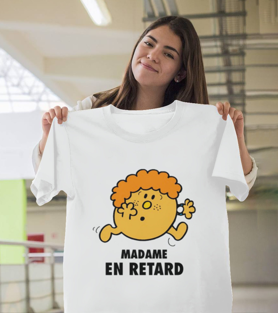 Madame En Retard Character with Orange Hair and Running Pose T-Shirt