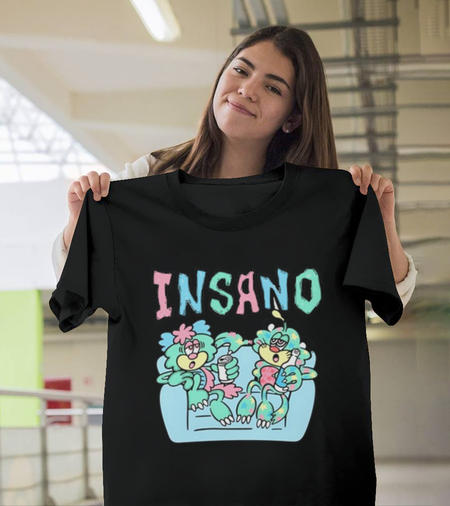 Visty X Kizzy Verdy Insano Pastel Cartoon Characters on Couch T-Shirt