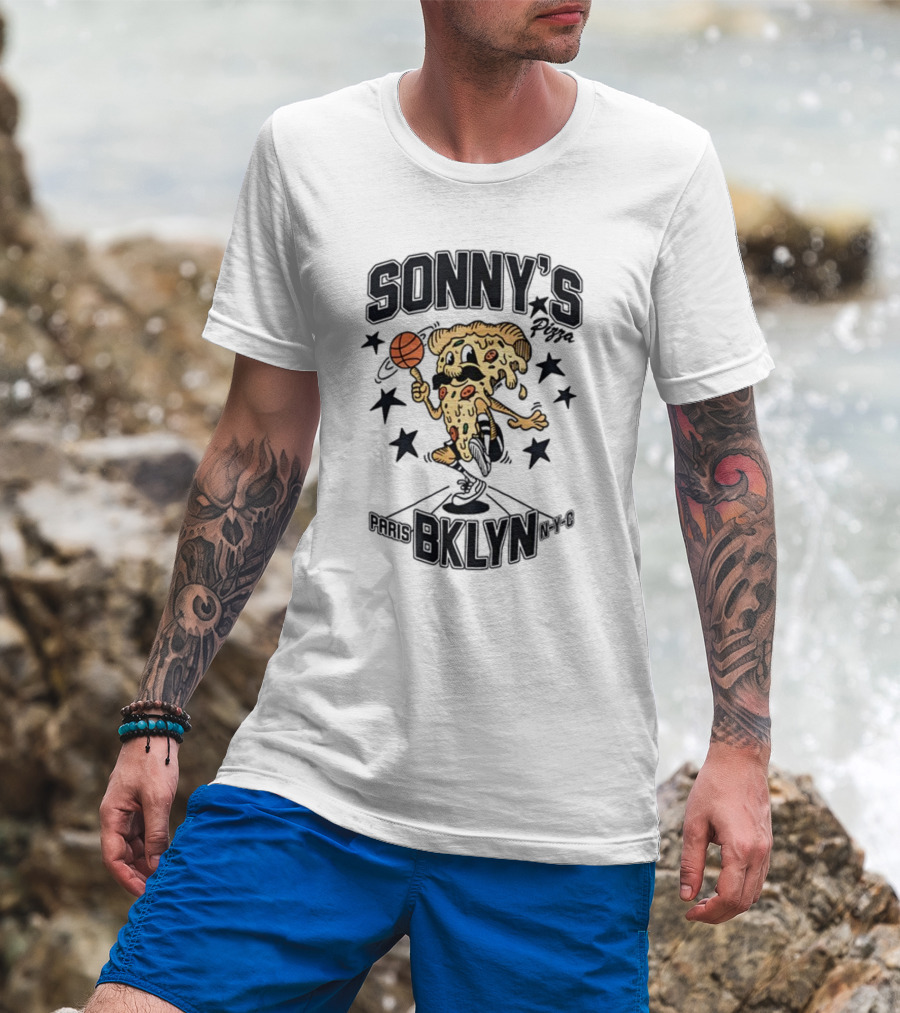 SONNY'S Pizza Basketball Paris BKLYN NY-0 T-Shirt