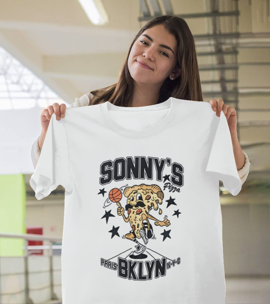 SONNY'S Pizza Basketball Paris BKLYN NY-0 T-Shirt
