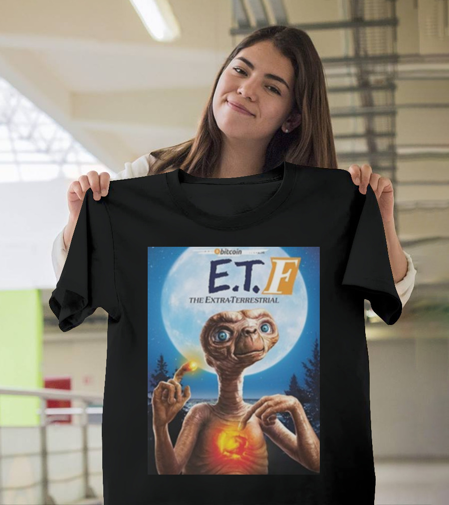 E.T.F The Extra-Terrestrial Bitcoin Phone Home T-Shirt