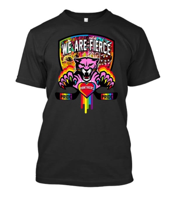 We Are Fierce Panthers Pride Colorful Rainbow Badge T-Shirt