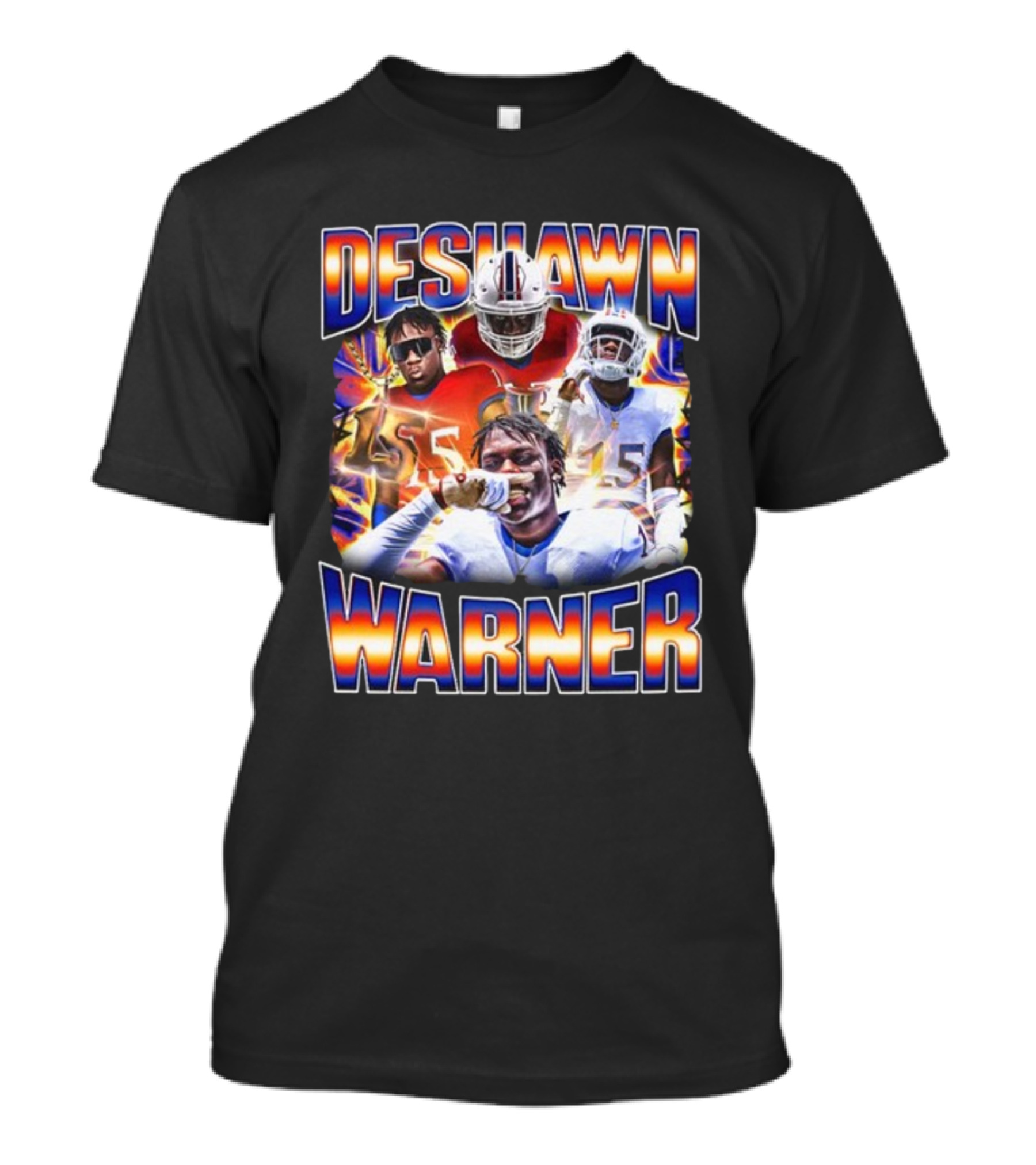 Desawn Warner Football Athletes Action Collage T-Shirt