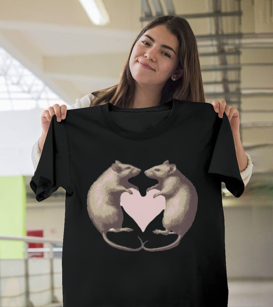 I Love My Rat Wife Heart Rats Embrace T-Shirt