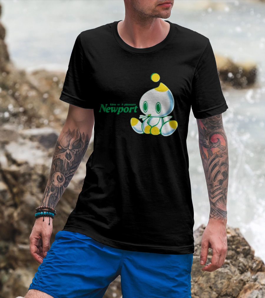Newport Alive With Pleasure Cute Character Sitting T-Shirt