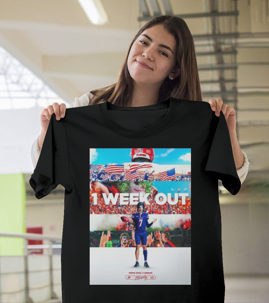 1 Week Out Fiesta Bowl Liberty vs Oregon Football Countdown T-Shirt