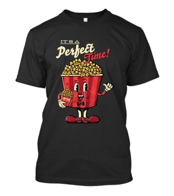It's A Perfect Time AMC Theatres Movie Popcorn Cartoon T-Shirt