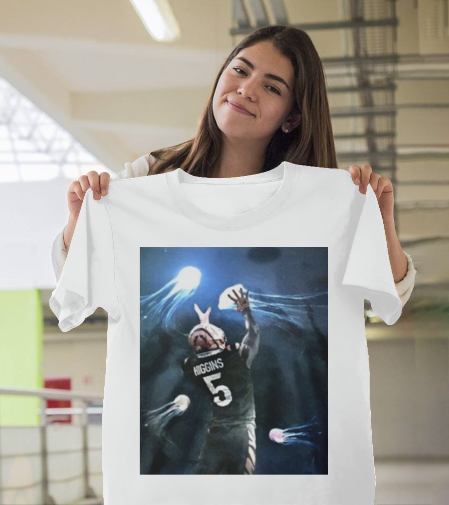 Killer Brownie Football Player Higgins 5 with Jellyfish Birthday T-Shirt