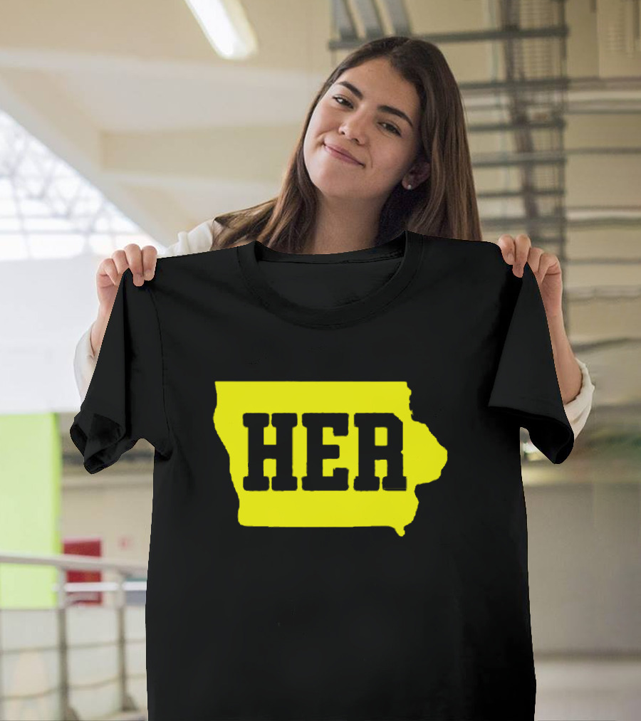 Dave Portnoy Hawkeye HER Caitlin Clark Iowa Map T-Shirt