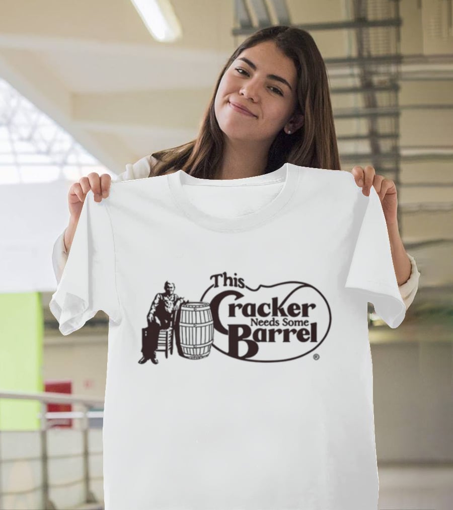 This Cracker Needs Some Barrel Vintage Logo Homage Retro Mockup T-Shirt