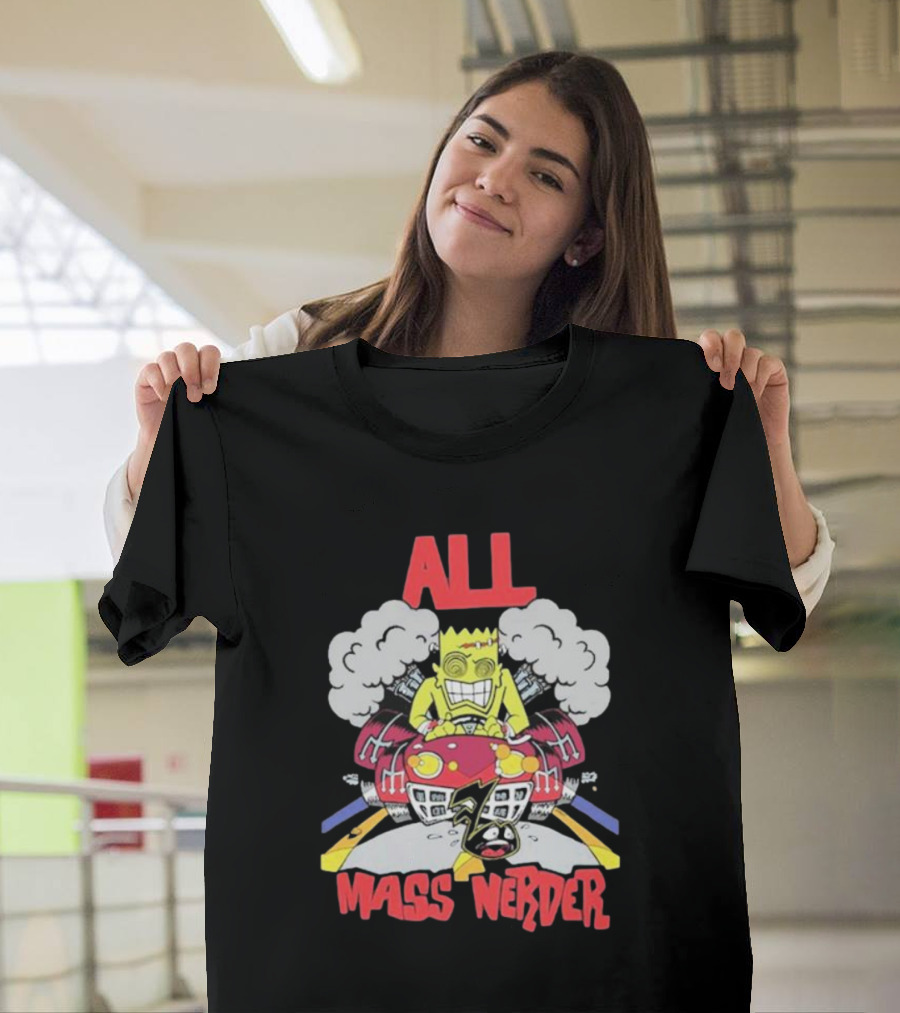 ALL Mass Nerder Cartoon Character Racing Machine T-Shirt