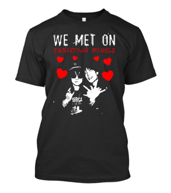 We Met On Christian Mingle Jake Webber Johnnie Guilbert Hearts Alkalinedrip T-Shirt