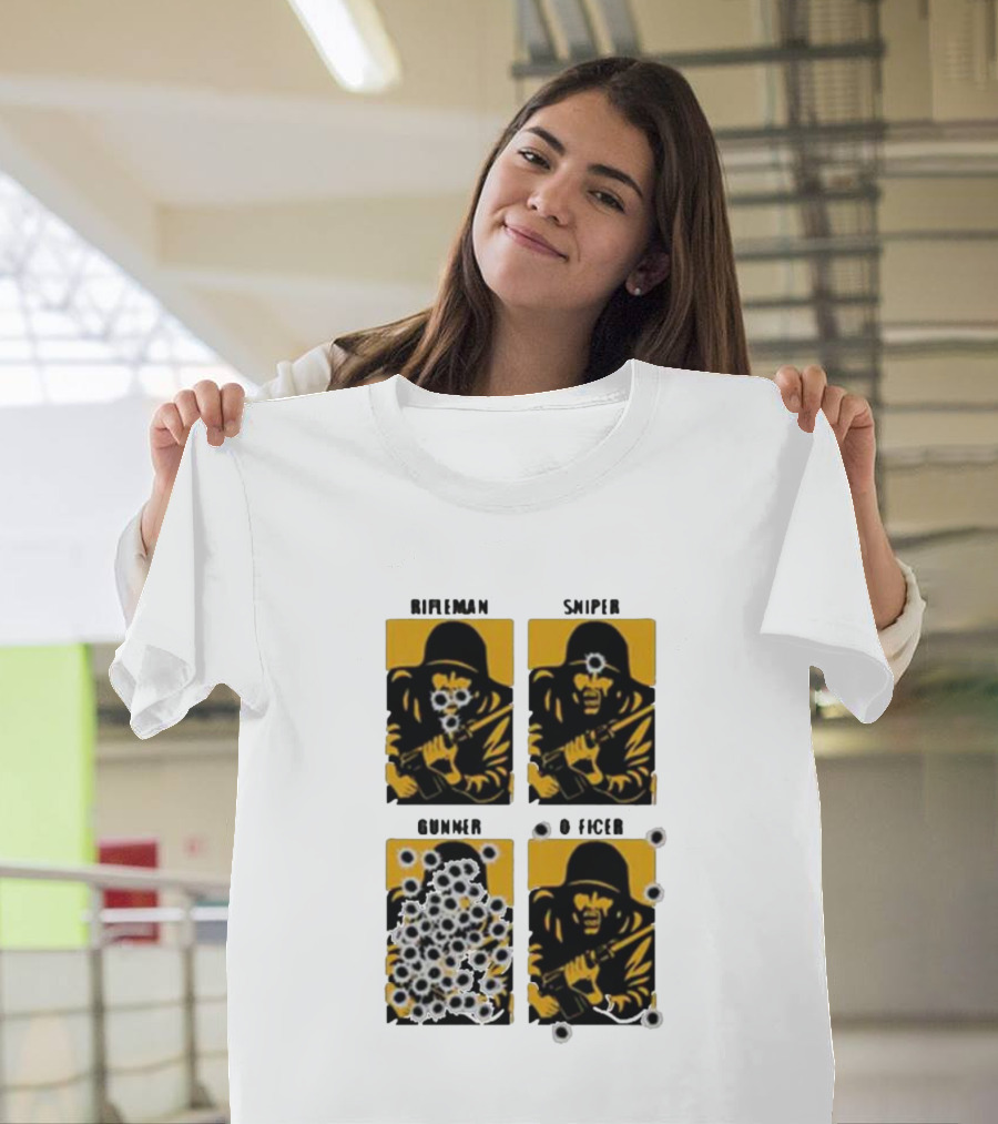 Rifleman Sniper Gunner Officer Bullet Targets T-Shirt