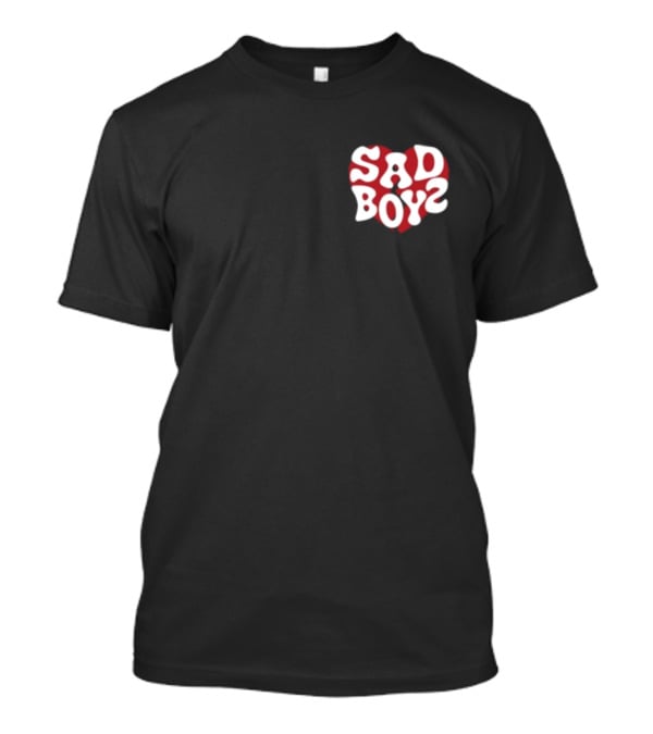 Sad Boyz Heart Logo Red And White Contrast T-Shirt