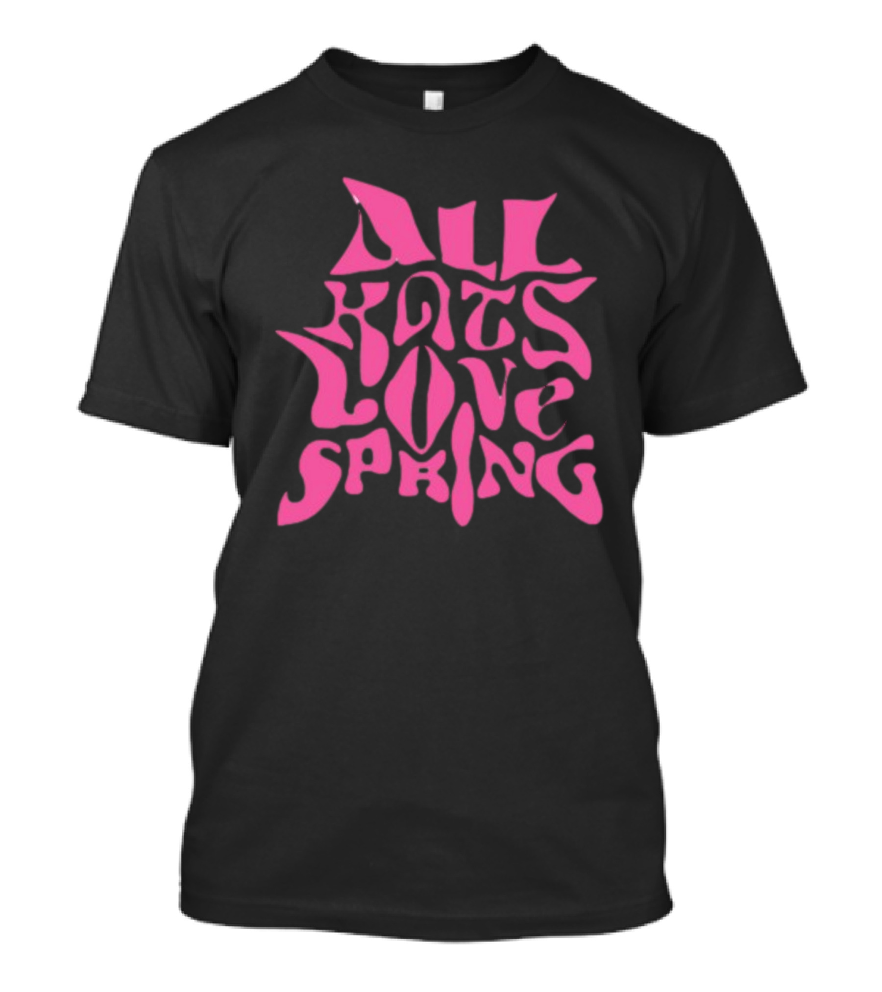 Madkat Mr. Kat All Kats Love Spring Groovy Pink Phrase T-Shirt