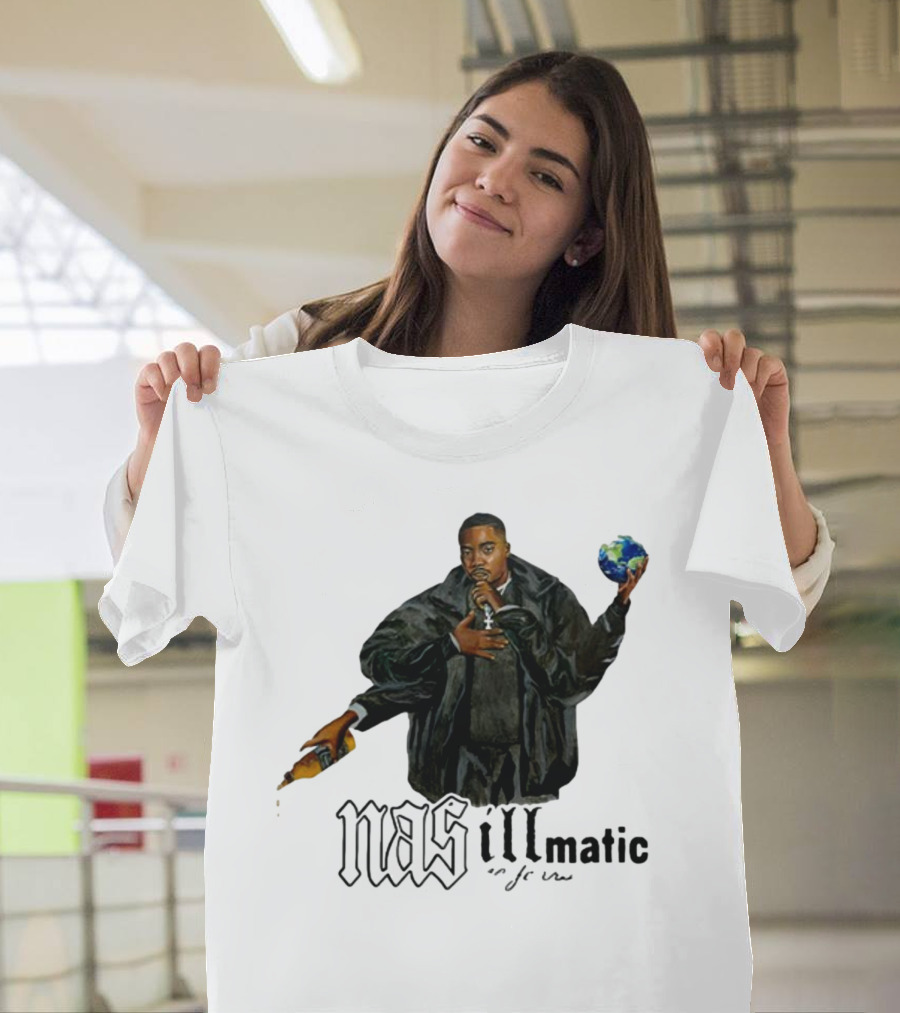 Nasirjones Illmatic 30 Years Globe and Wine T-Shirt