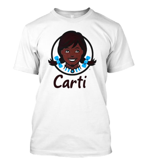 Wendy's Carti Dark Hair Blue Bow Circular T-Shirt