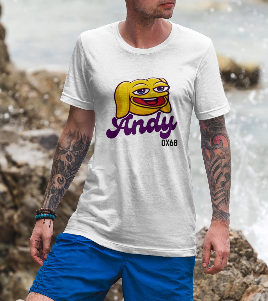 Andy Ox68 Emoji Face Yellow Dog T-Shirt