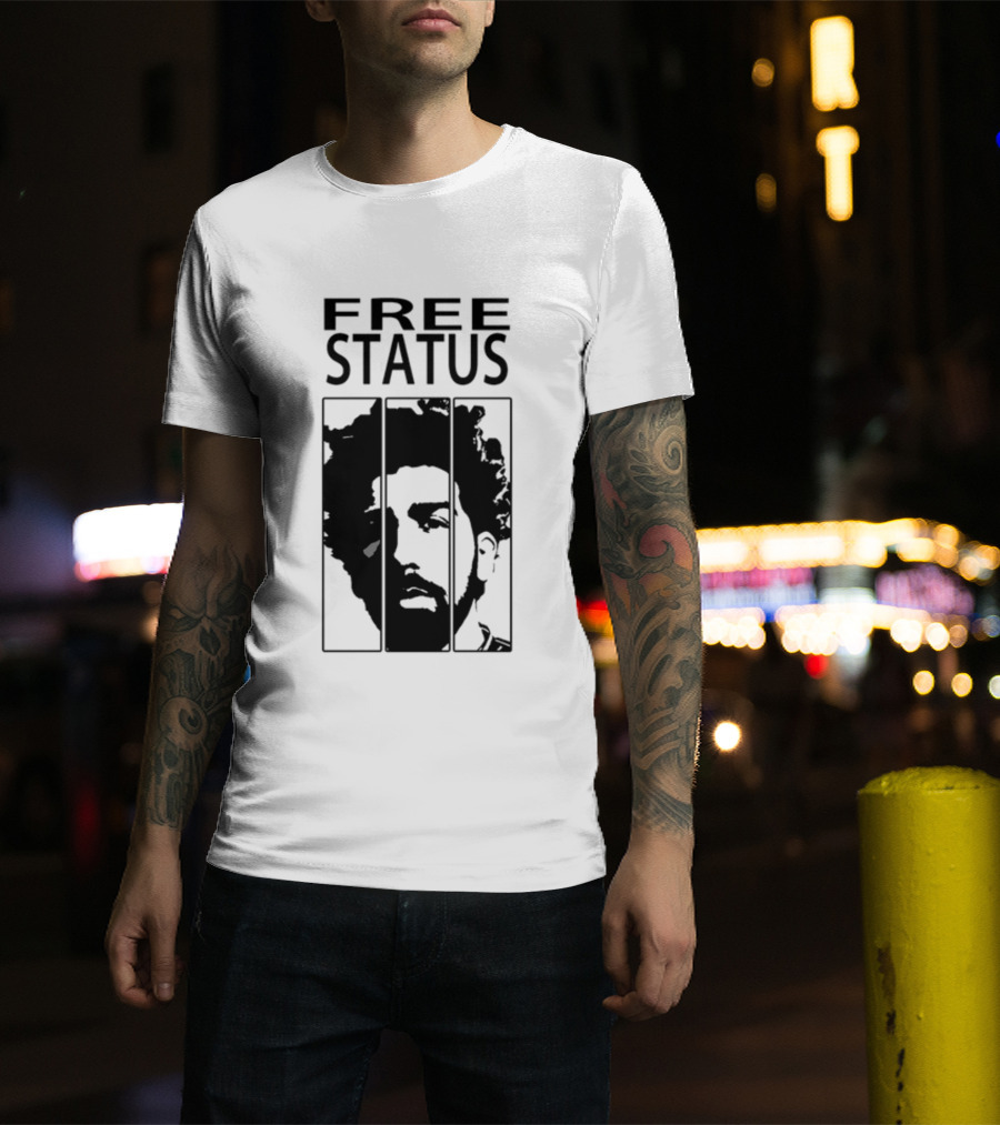 Mr.Fiendx Free Status Portrait In Monochrome T-Shirt