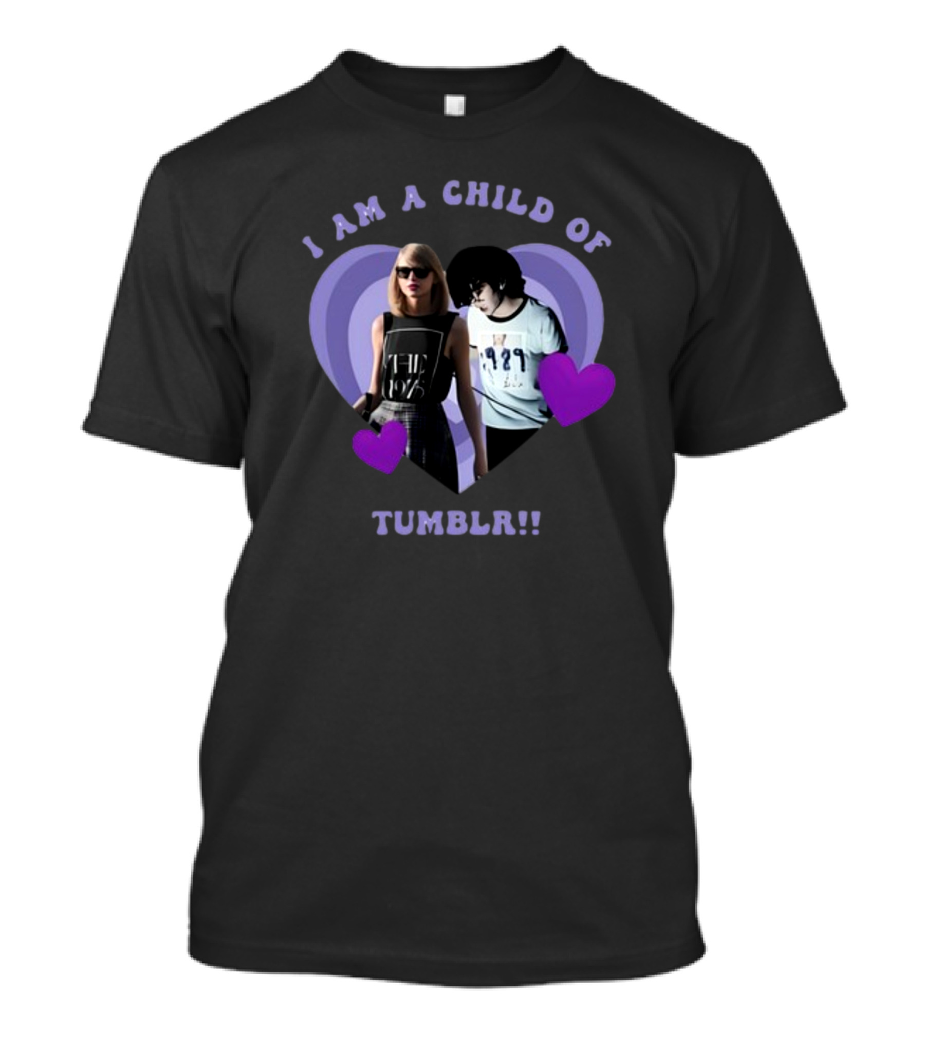 I AM A CHILD OF TUMBLR Taylor Swift Heart Duo With Purple Hearts T-Shirt