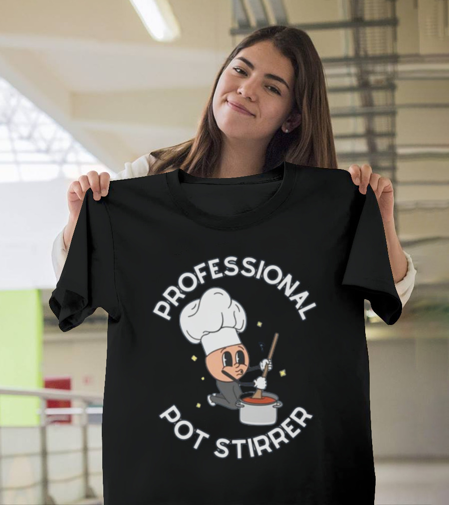 Doublecrossco Professional Pot Stirrer Chef Whimsical Cooking T-Shirt