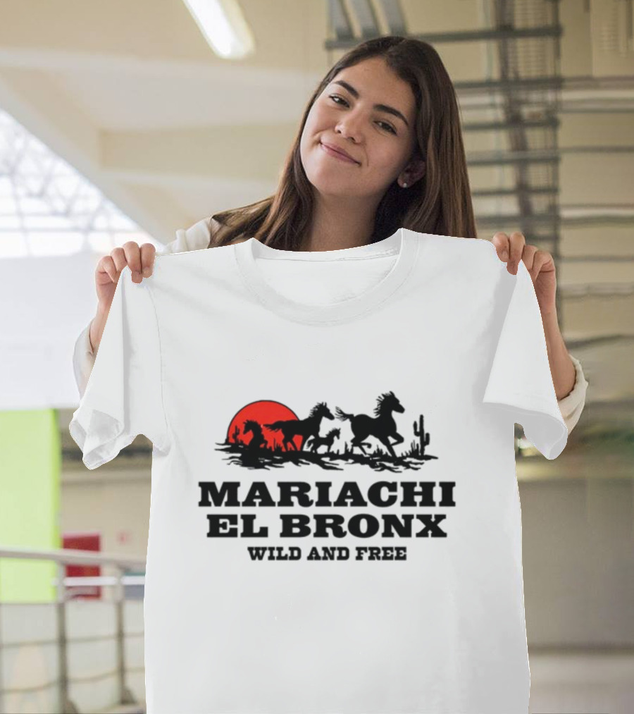 Mariachi El Bronx Wild And Free Horses Sunset Cactus T-Shirt