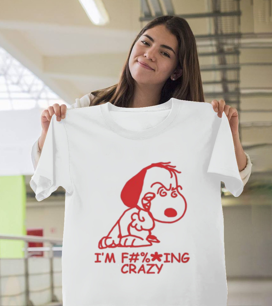 I'm F#%*ing Crazy Red Cartoon Character With Angry Expression T-Shirt