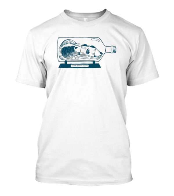 Gmm Set In A Bottle Wave And Deck Of Cards Inside Glass Vessel T-Shirt