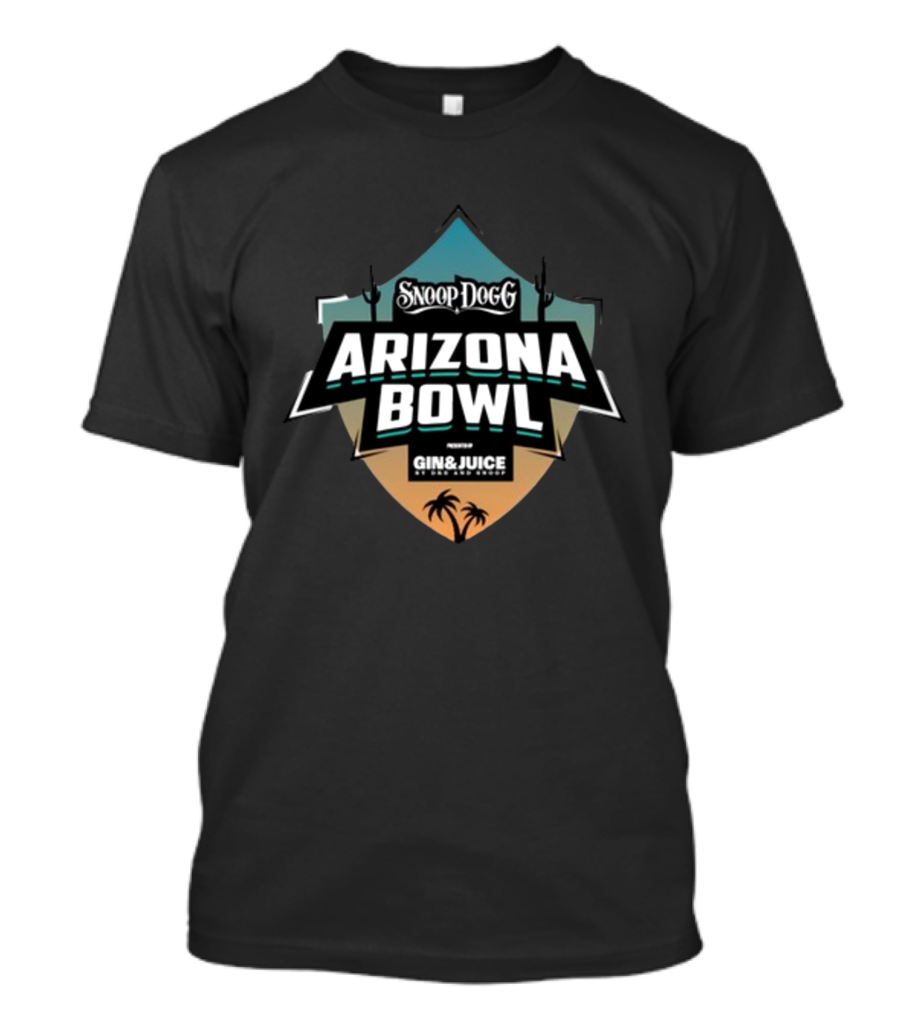Snoop Dogg Arizona Bowl Presented By Gin And Juice With Palm Trees Iconic Shield T-Shirt
