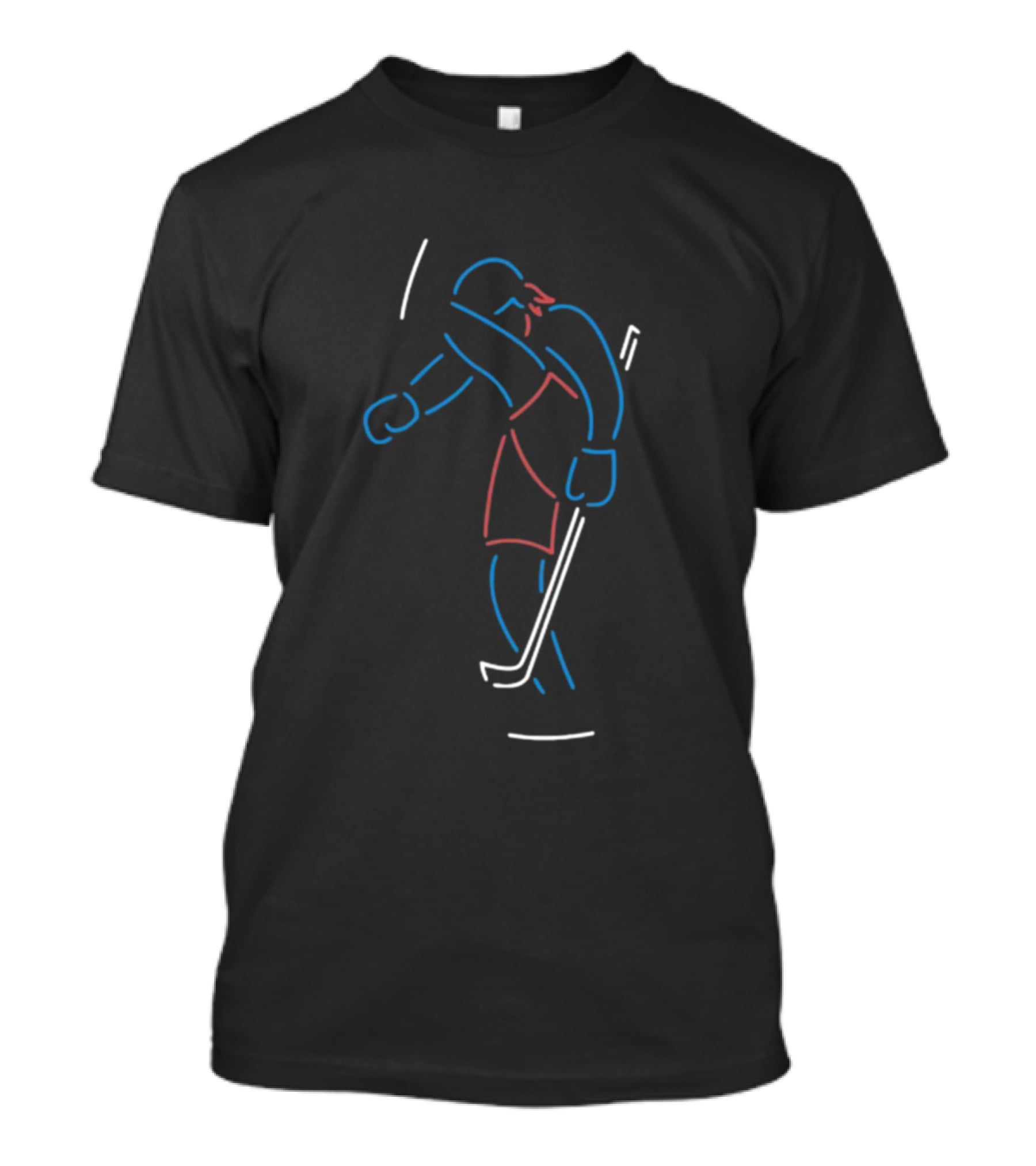 Athlete Logos The Neon Hockey Man T-Shirt
