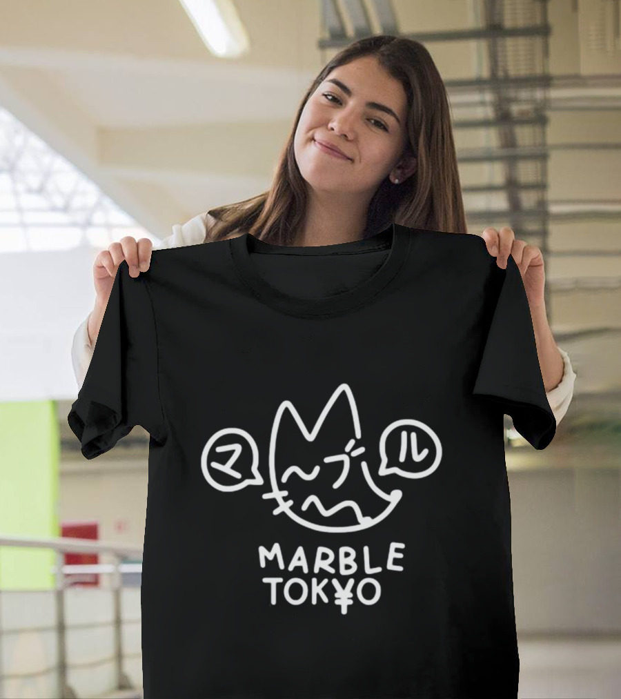 Marble Tokyo Narpy マーブル Cat Face T-Shirt