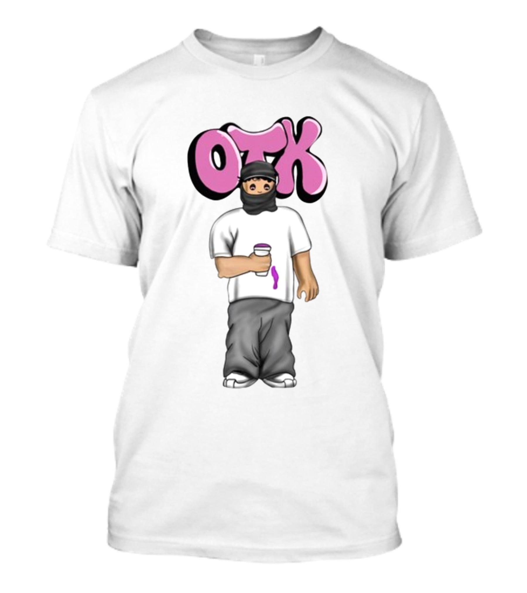OTK Ski Mask Character With Coffee Cup T-Shirt
