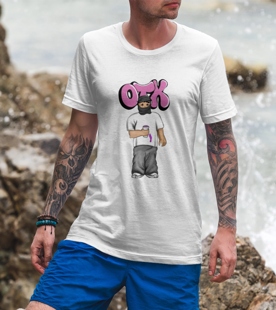 OTK Ski Mask Character With Coffee Cup T-Shirt