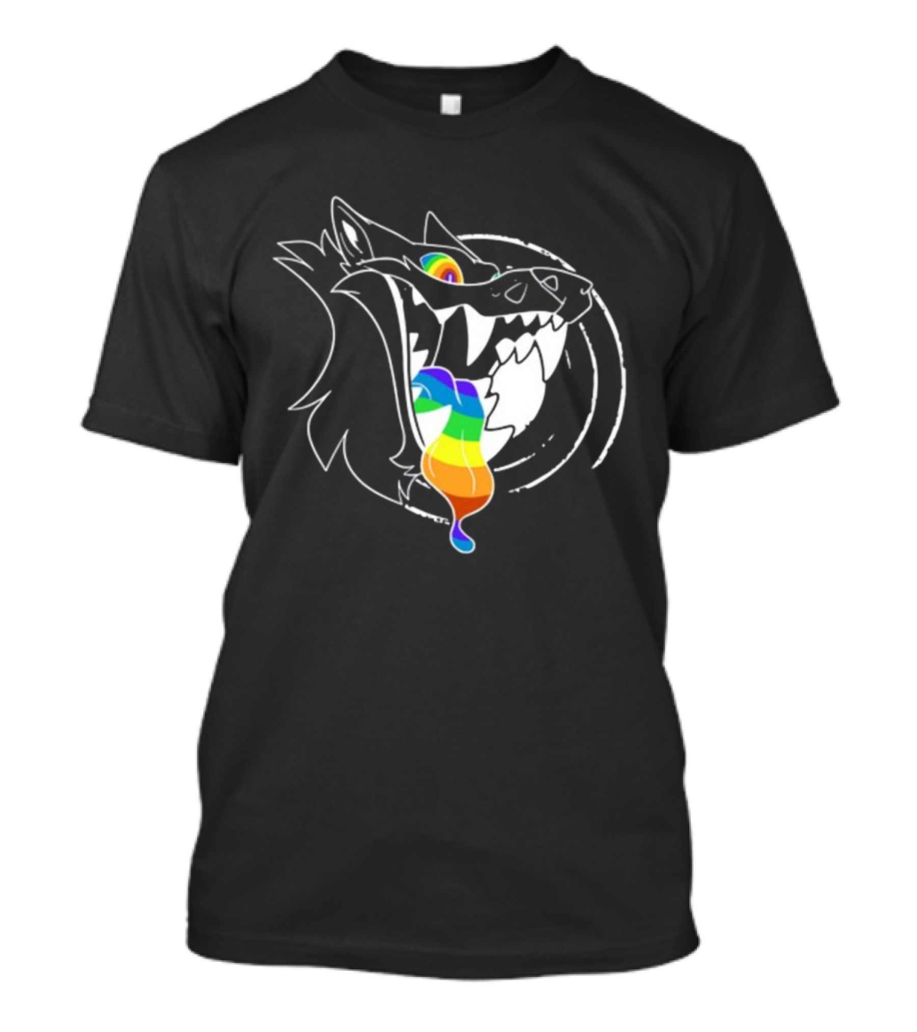 Slosh.Dog Prismaw Rainbow Wolf T-Shirt