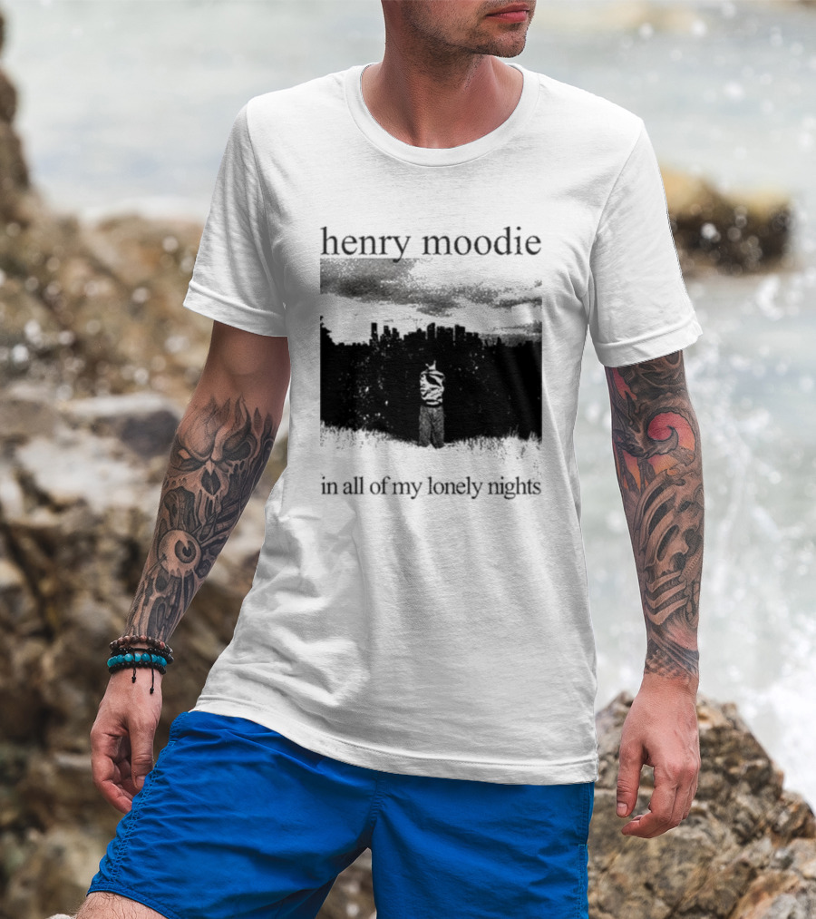 Henry Moodie In All Of My Lonely Nights Dark Skyline Scene T-Shirt