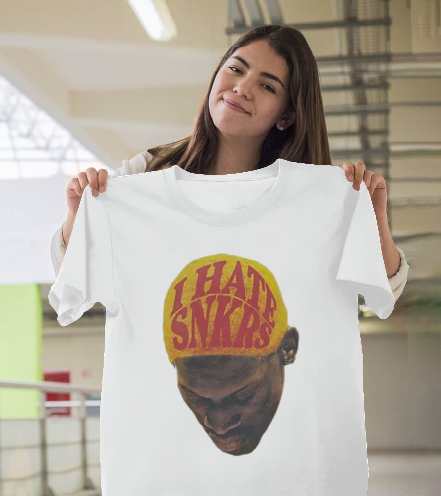 I Hate Snkrs Retro Style Bold Text On Yellow Hat T-Shirt