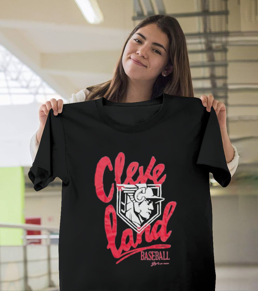Cleveland Baseball Guardian Script T-Shirt