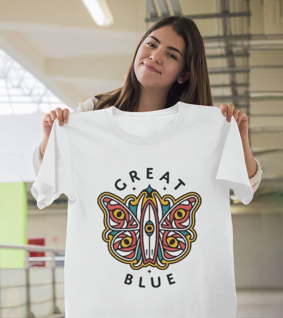 Great Blue Peter Anspach Wave Jammer Butterfly T-Shirt