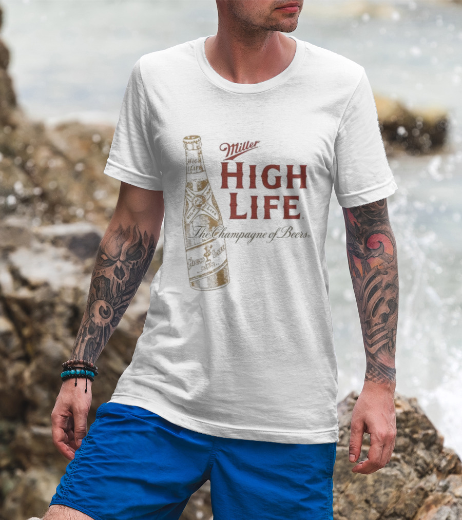Miller High Life The Champagne Of Beers Vintage Bottle T-Shirt
