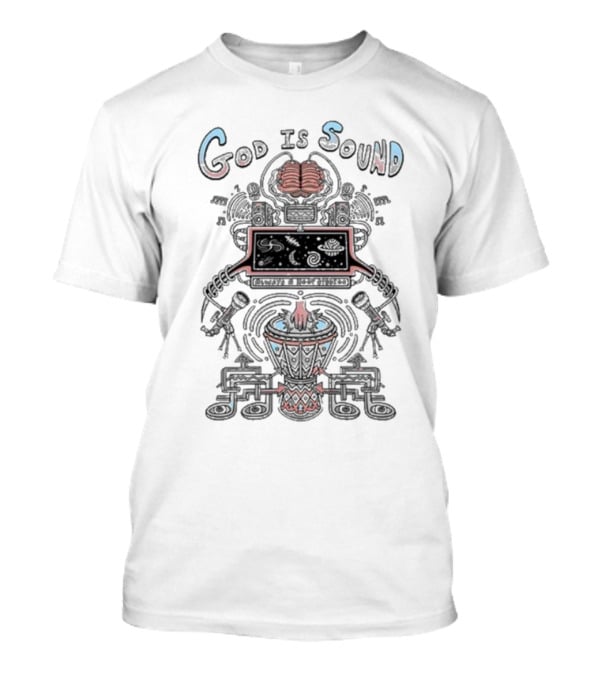 Always A Hoot Studios God Is Sound Abstract Musical T-Shirt
