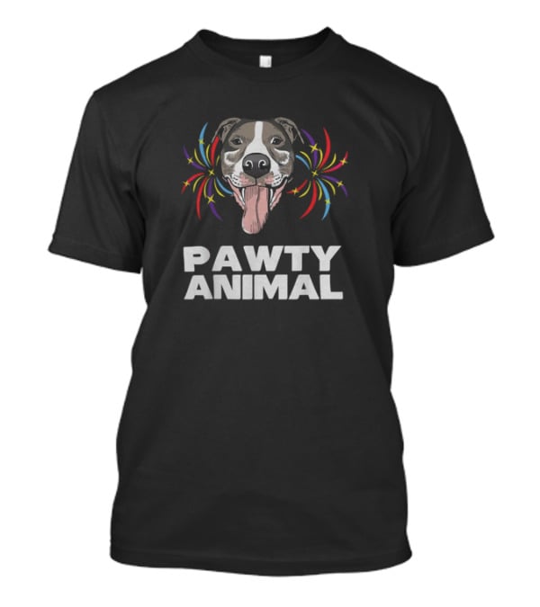 Pawty Animal Dog Lovers Partying Funny Mens Dog T-Shirt
