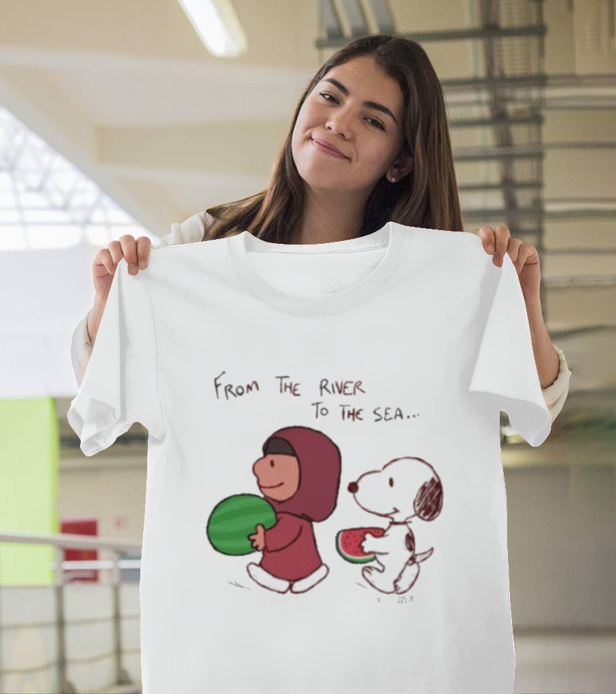 From The River To The Sea Peanuts Watermelon Walk T-Shirt