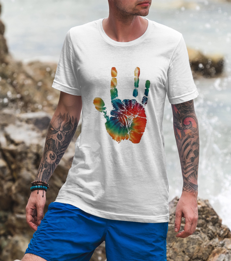 Happy Pride Month Tie-Dye Handprint T-Shirt