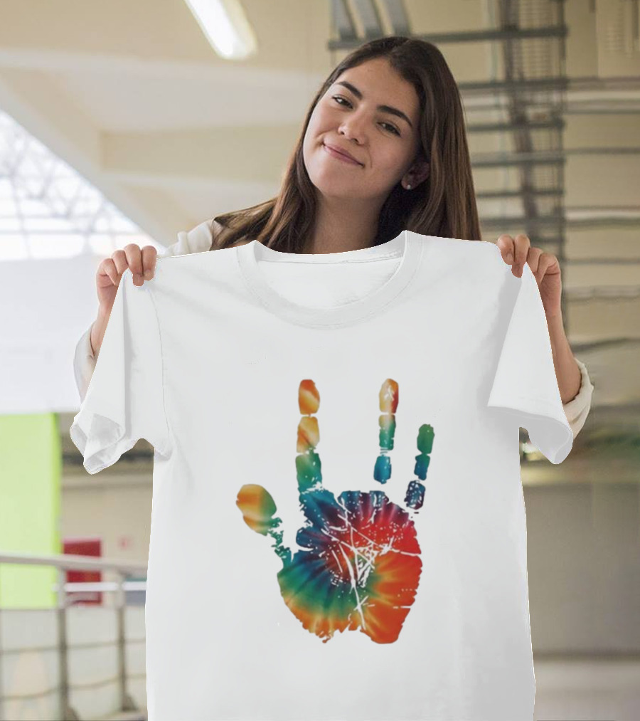 Happy Pride Month Tie-Dye Handprint T-Shirt