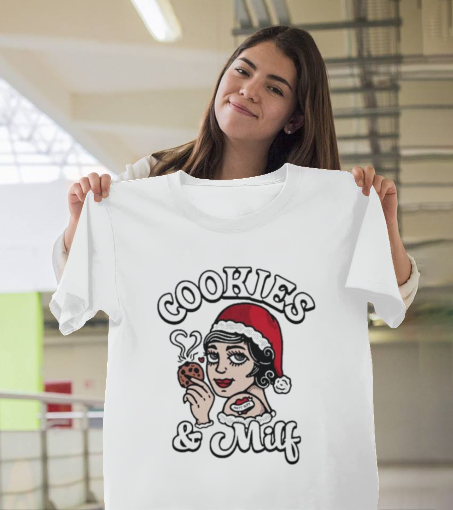Matt Rife Cookies And Milf Holiday Theme With Santa Hat And Heart Cookie T-Shirt