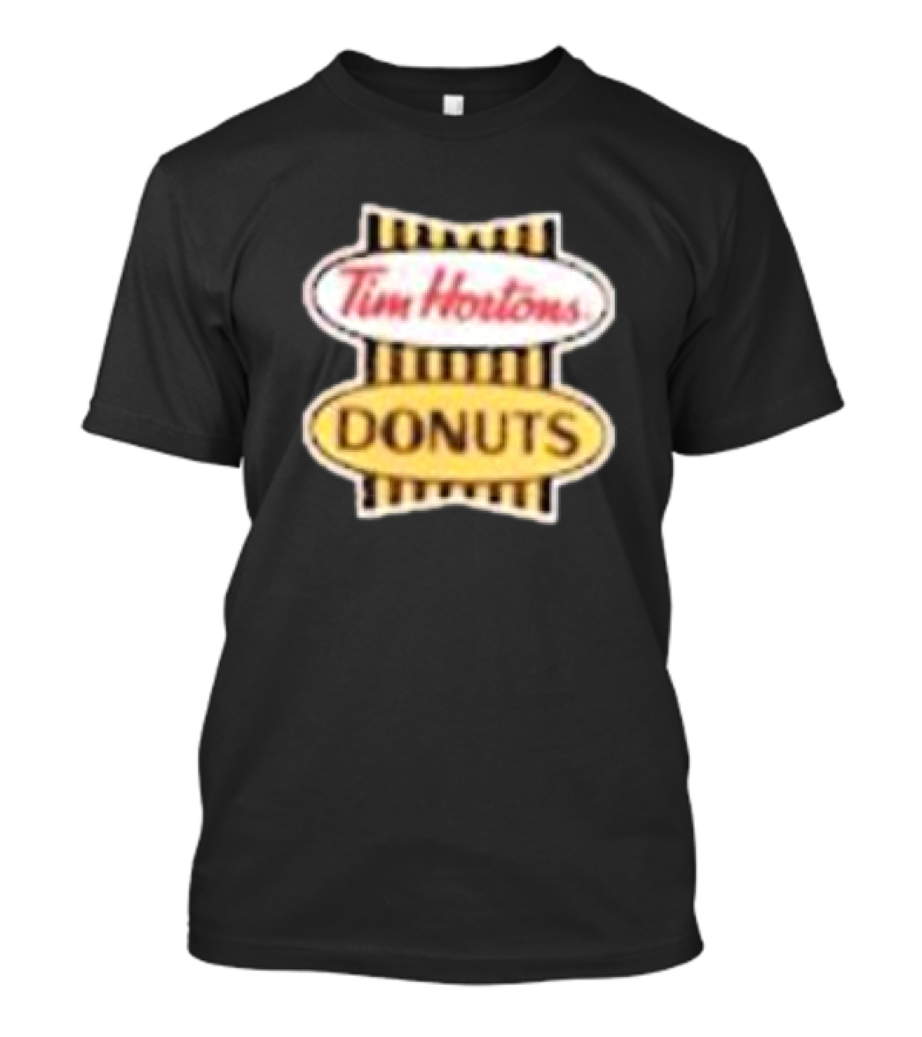 Tim Hortons Donuts Retro Logo Black And Yellow Stripes T-Shirt