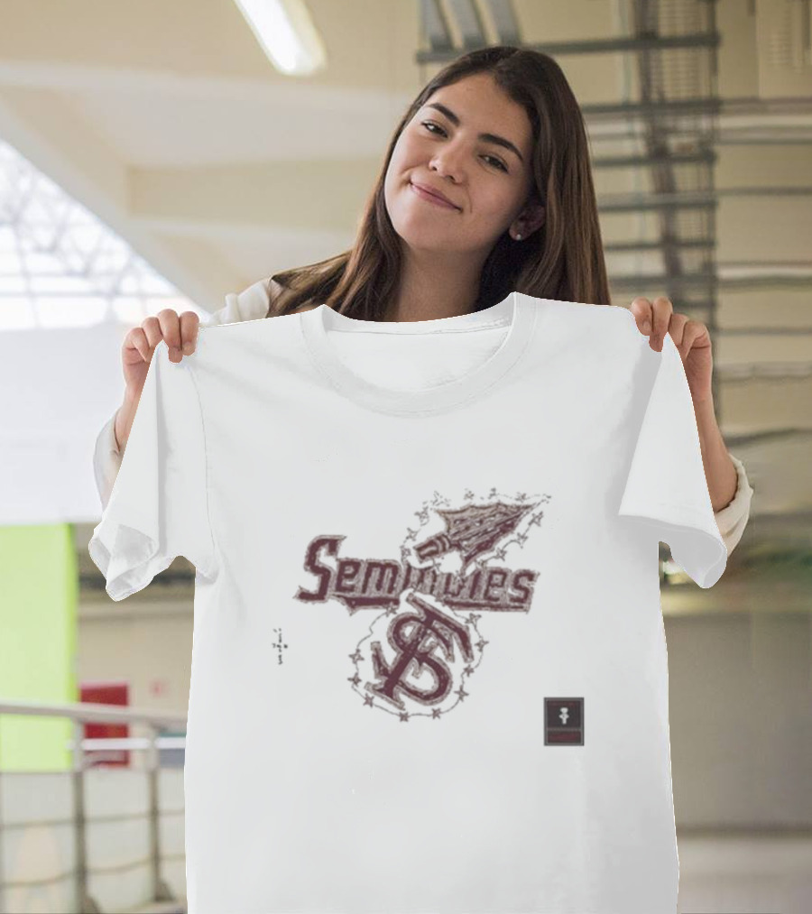 Travis Scott Cj X M&N X Florida State University Seminoles Hand Drawn T-Shirt