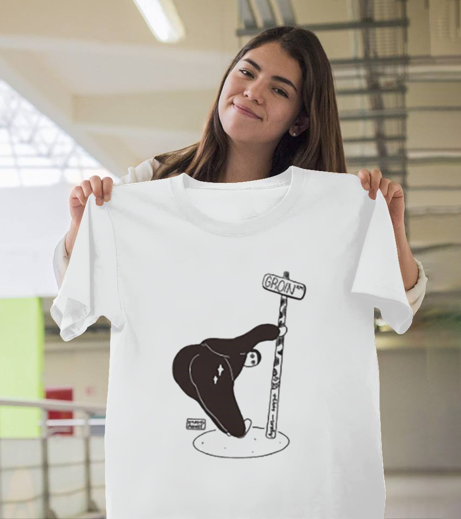 Groin Street Sign With Bandaged Steak Character By Rpwp T-Shirt